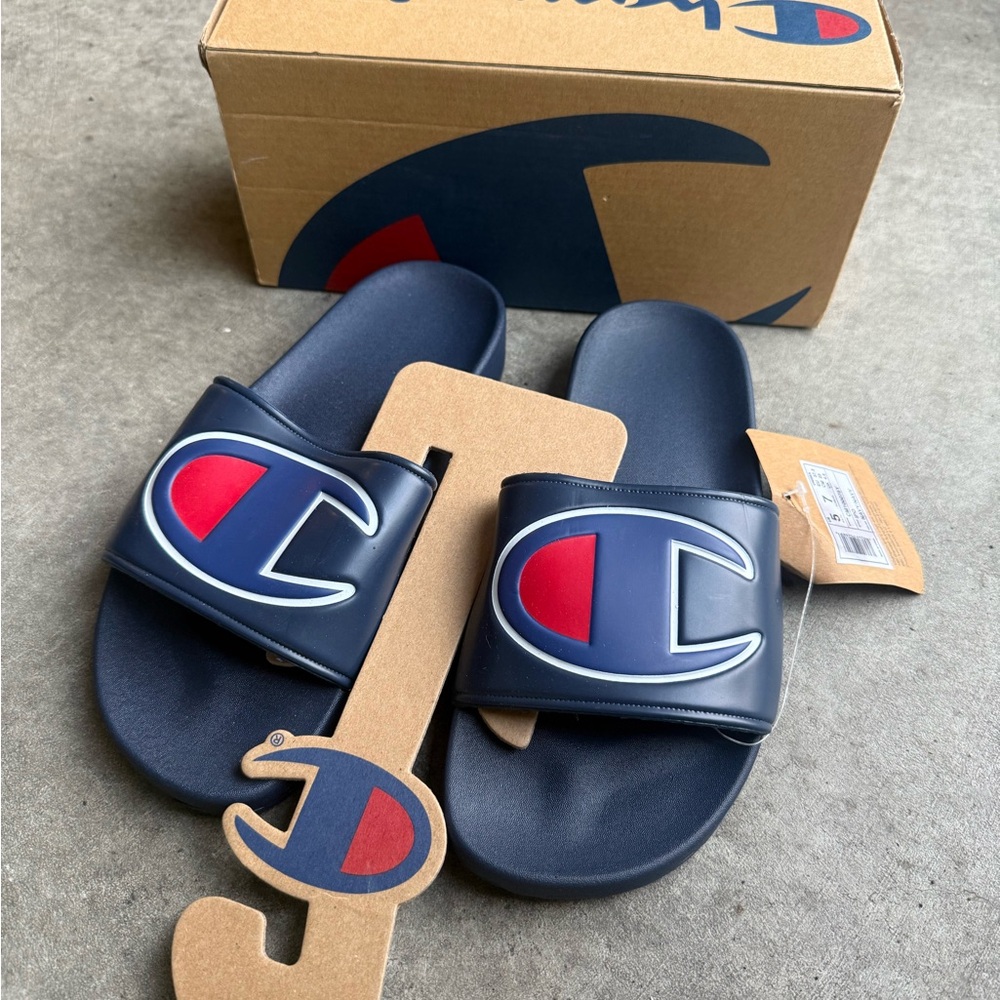 Champion Kids Navy Slide Sandals